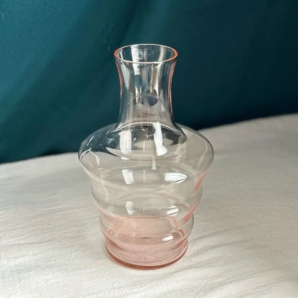 Vintage MCM Tiffin-Franciscan Blush Pink Tunble-Up Decanter Vase
